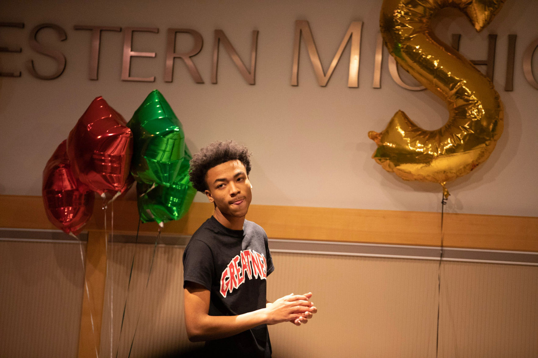 WMU student Antonio Stamps models for Greatness.